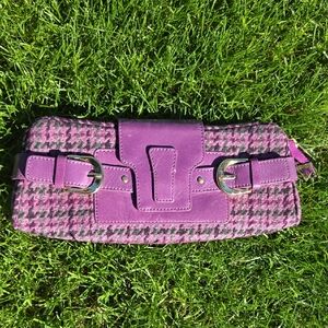 Banana Republic Purple Houndstooth Clutch